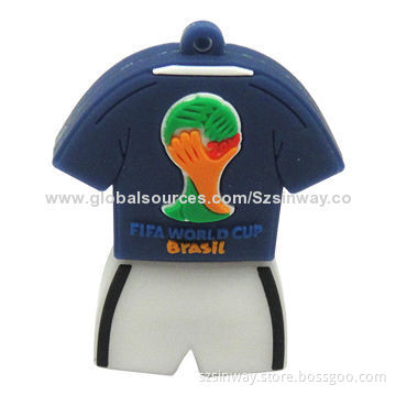 2014 Brazil World Cup PVC 1 to 32GB USB Flash Drive, Print Your Logo and Brand, CE, RoHS, FCC Marks